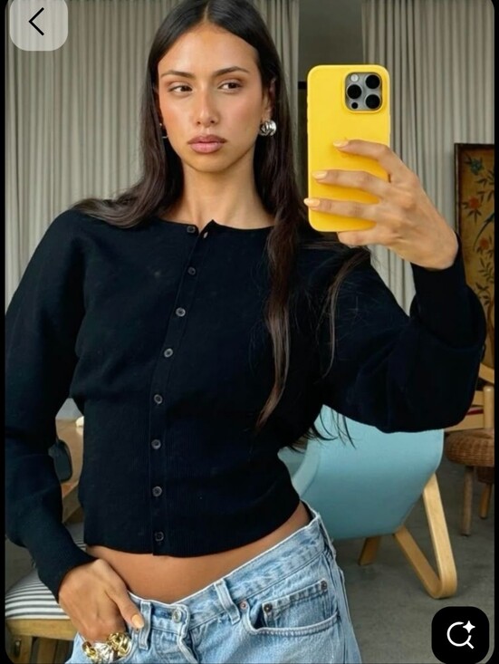 Simons Sweaters - Black Cinched Waist Cardigan